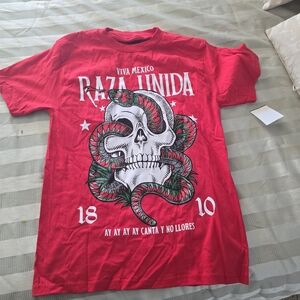 Eighty Eight Red Viva Mexico Skull T-Shirt